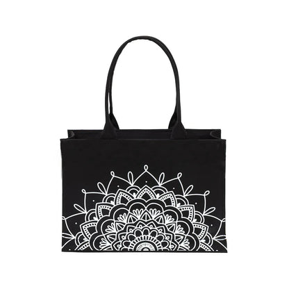 CANVAS TOTE 58 – Elegant Black Canvas Tote Bag for Women | Stylish & Spacious Everyday Essential