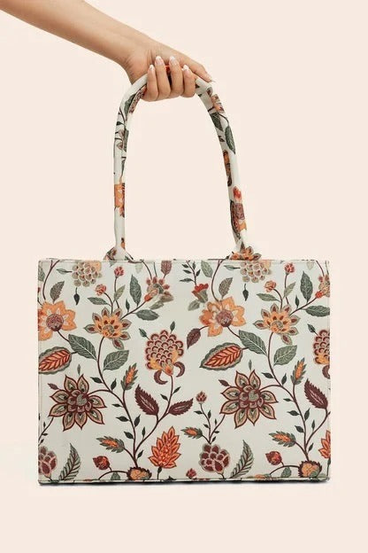 CANVAS TOTE 13 – White & Orange Ladies Canvas Bag | Bold, Bright & Everyday Essential