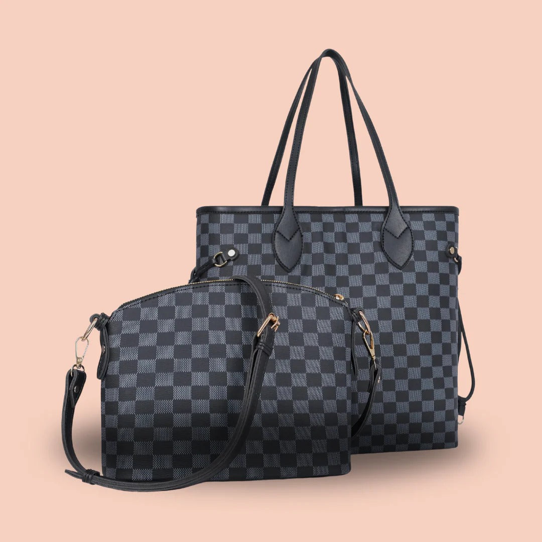 TOTE 05 – Classic Black Structured Tote Bag for Everyday Elegance
