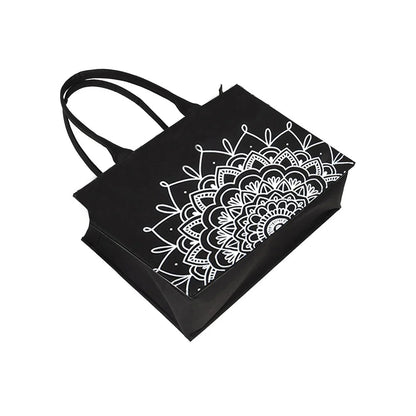 CANVAS TOTE 58 – Elegant Black Canvas Tote Bag for Women | Stylish & Spacious Everyday Essential
