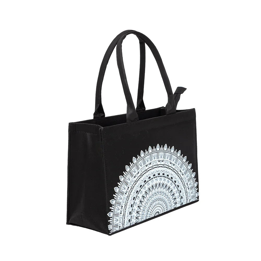 CANVAS TOTE 58 – Elegant Black Canvas Tote Bag for Women | Stylish & Spacious Everyday Essential