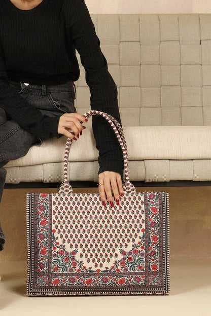 CANVAS TOTE 17 – Floral Print Ladies Canvas Tote Bag | Elegant, Feminine & Functional