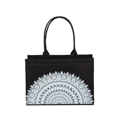 CANVAS TOTE 58 – Elegant Black Canvas Tote Bag for Women | Stylish & Spacious Everyday Essential